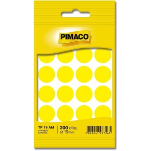 ETIQUETA ADESIVA P CODIFICACAO 19MM AMARELA 6001