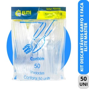 GARFO DESCARTAVEL C/50 CRISTAL - ELIPLASTIC