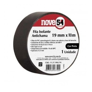 FITA ISOLANTE PRETA 19MM X 10M - NOVE54
