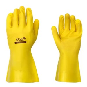 LUVA NITRILICA S/FORRO AMARELA TAM P  - VOLK