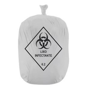 SACO PARA LIXO INFECTANTE 100L 70X80 BRANCO - PLASKEM