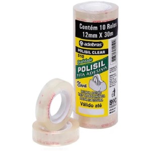 FITA ADESIVA 12X30 TRANSPARENTE REF510 - ADELBRAS