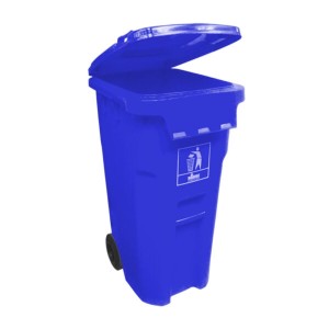 CONTETOR DE LIXO 240L COM RODAS E TAMPA AZUL