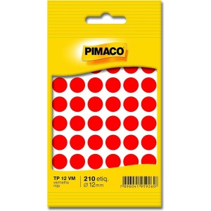 ETIQUETA ADESIVA P CODIFICACAO 12MM VERMELHO TP12 - PIMACO