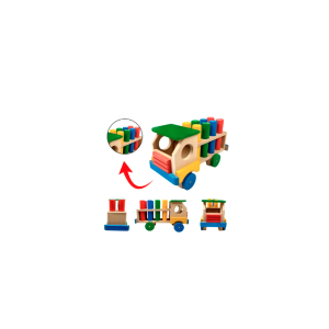 CAMINHÃO COM PINOS MADEIRA - BRINQUEDO EDUCATIVO
