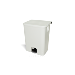 COLETOR DE PEDAL 50L BRANCO - BRALIMPIA