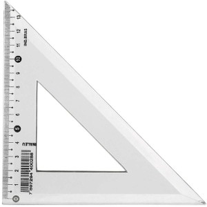 ESQUADRO PLASTICO 45 GRAUS 21CM WALLEU