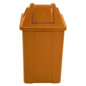 LIXEIRA QUADRADA 25L VAI-VEM LARANJA - Q25L
