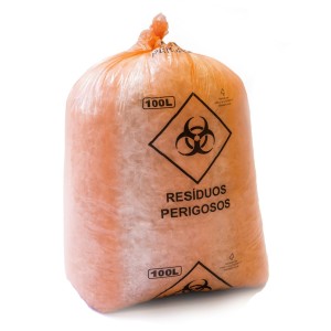SACO PARA LIXO INFECTANTE LARANJA 100L - FONTES